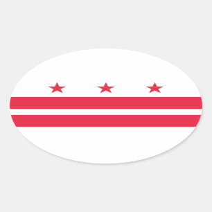 Flag of the District of Columbia (USA) Oval Sticker