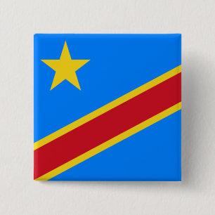 Flag of the DRC (Democratic Republic of the Congo) 15 Cm Square Badge