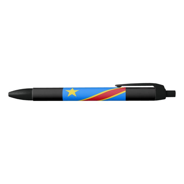 Flag of the DRC (Democratic Republic of the Congo) Black Ink Pen (Top)