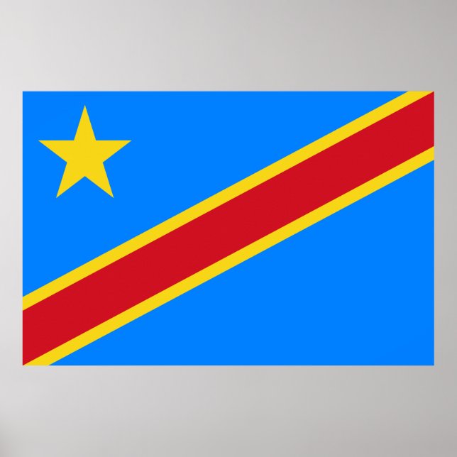 Flag of the DRC (Democratic Republic of the Congo) Poster (Front)