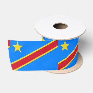 Flag of the DRC (Democratic Republic of the Congo) Satin Ribbon
