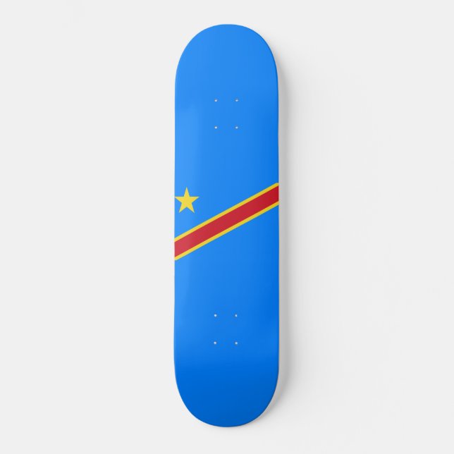 Flag of the DRC (Democratic Republic of the Congo) Skateboard (Front)