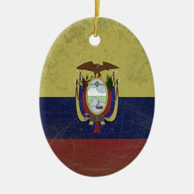 Flag of the equator ceramic tree decoration (Front)