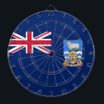 Flag of the Falkland Islands (British Territory) Dartboard<br><div class="desc">This design features the flag of the Falkland Islands (known in Spanish as "Islas Malvinas"), which is an archipelago on the Patagonian Shelf in the South Atlantic Ocean. The main islands are about 300 miles east of South America's southern Patagonian coast and about 752 miles from the northern tip of...</div>