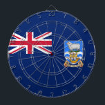 Flag of the Falkland Islands (British Territory) Dartboard<br><div class="desc">This design features the flag of the Falkland Islands (known in Spanish as "Islas Malvinas"), which is an archipelago on the Patagonian Shelf in the South Atlantic Ocean. The main islands are about 300 miles east of South America's southern Patagonian coast and about 752 miles from the northern tip of...</div>
