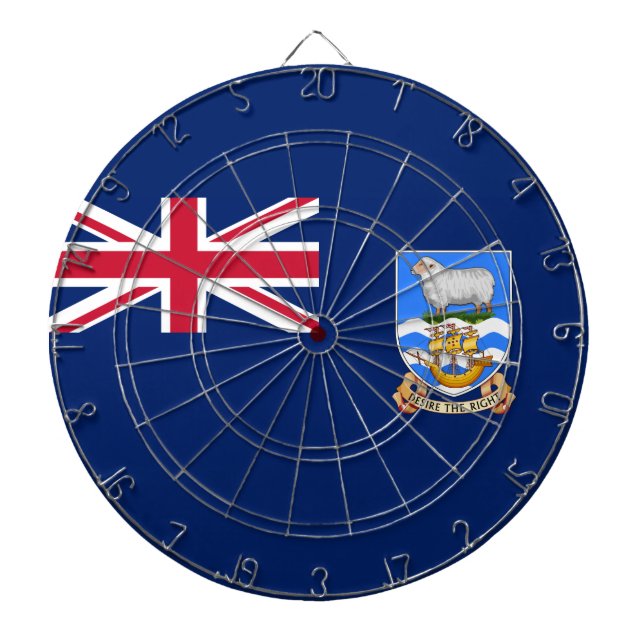 Flag of the Falkland Islands (British Territory) Dartboard (Front)
