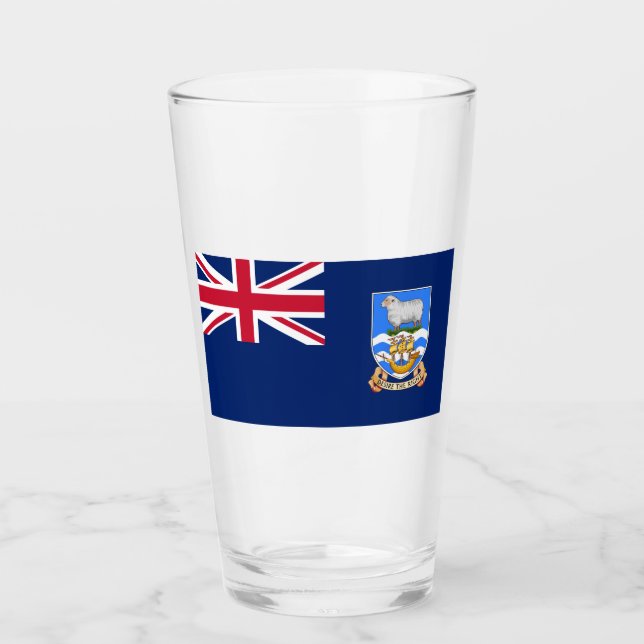 Flag of the Falkland Islands (British Territory) Glass (Front)