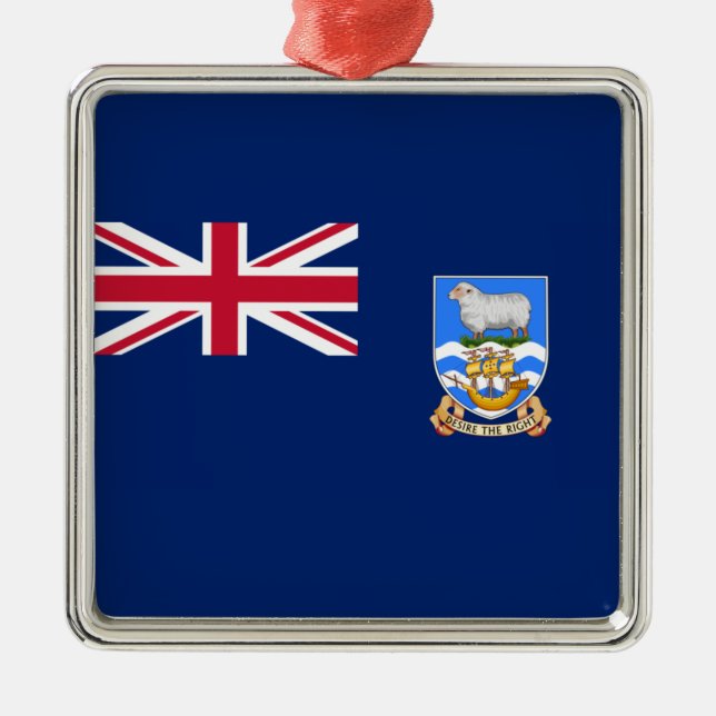 Flag of the Falkland Islands (British Territory) Metal Tree Decoration (Front)