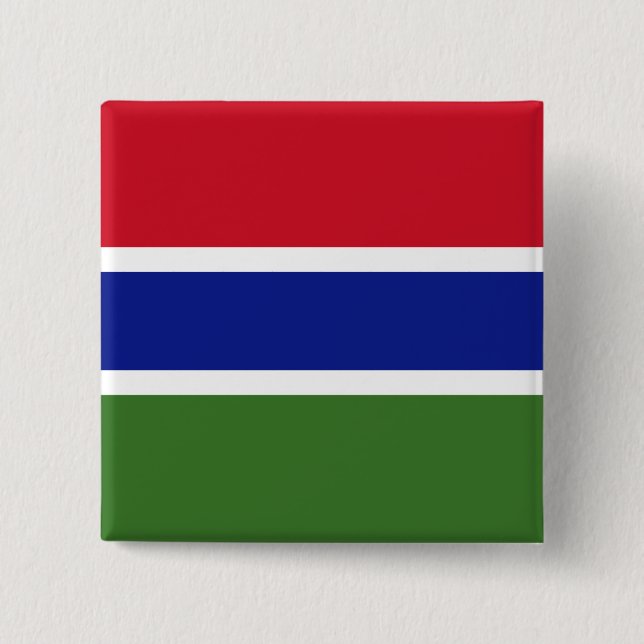 Flag of The Gambia 15 Cm Square Badge (Front)