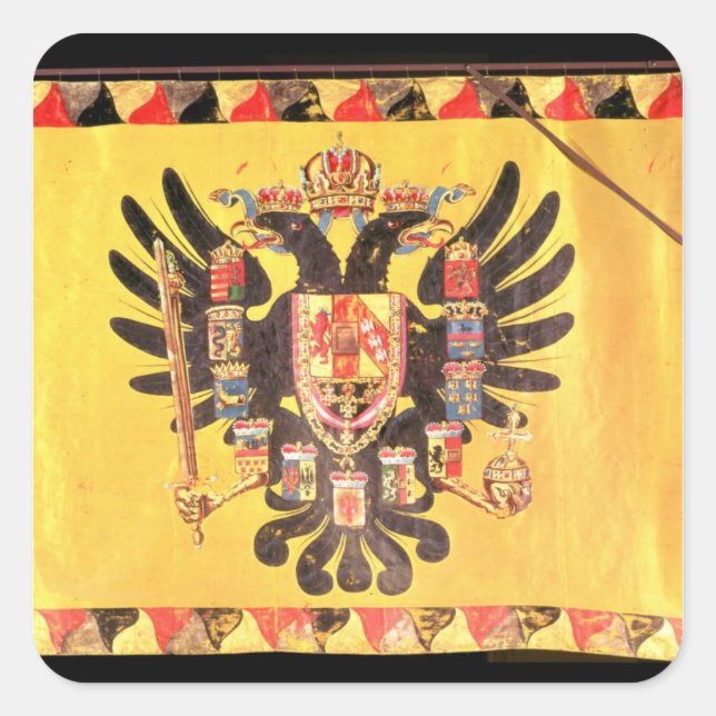 Flag of the Imperial Habsburg Dynasty, c.1700 Square Sticker (Front)