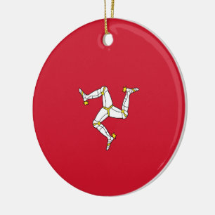 Flag of the Isle of Man Ceramic Tree Decoration