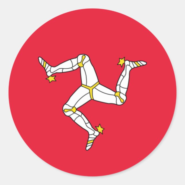 Flag of The Isle of Man Classic Round Sticker (Front)