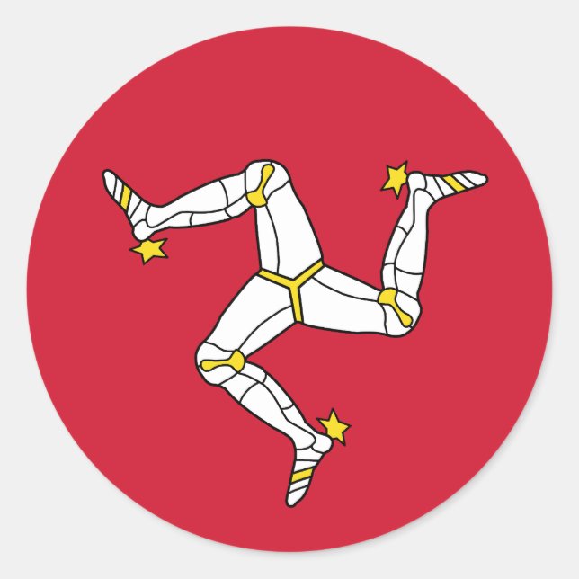 Flag of the Isle of Man Classic Round Sticker (Front)