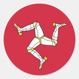 Flag of the Isle of Man Classic Round Sticker