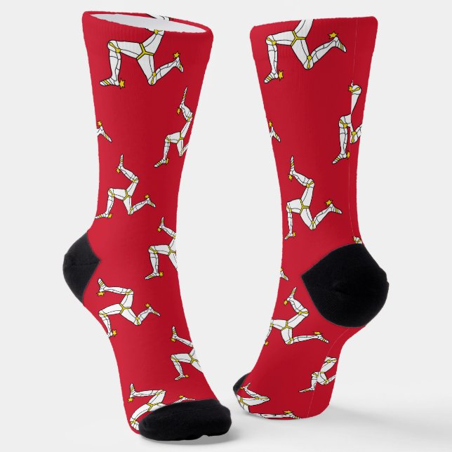 Flag of the Isle of Man Socks (Angled)