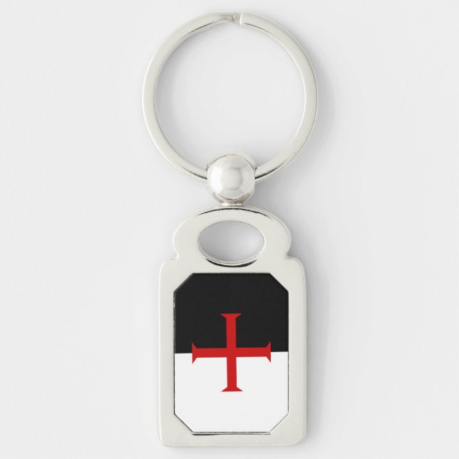 Flag of the Knights Templar Key Ring (Front)