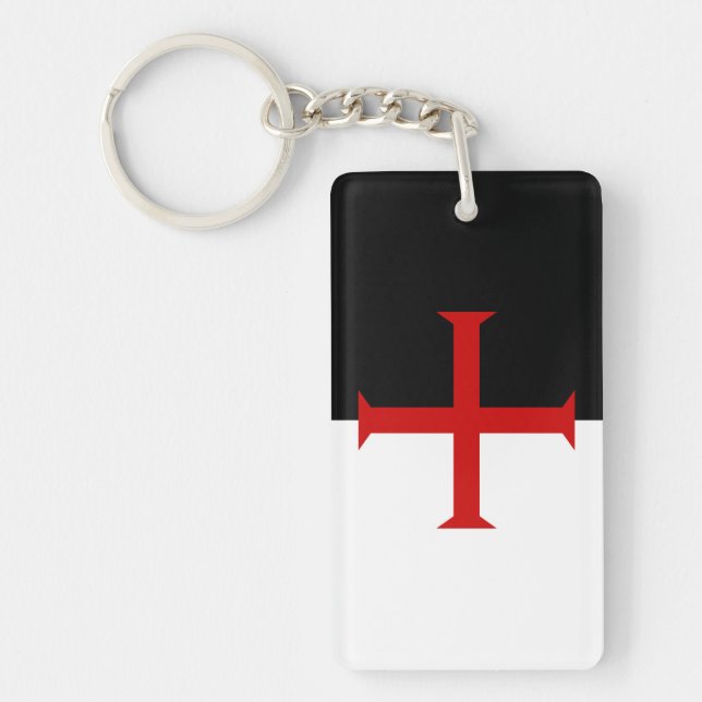 Flag of the Knights Templar Key Ring (Front)