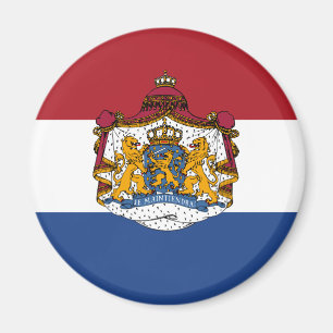 Flag of The Netherlands Coat of Arms Fridge Magnet