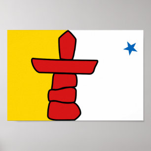 Flag of the Nunavut Territory Poster