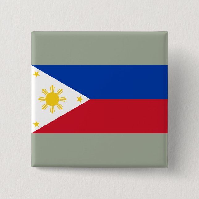 Flag of the Philippines 15 Cm Square Badge (Front)