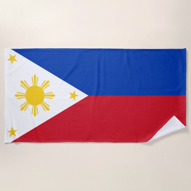Flag of the Philippines Beach Towel (Front)