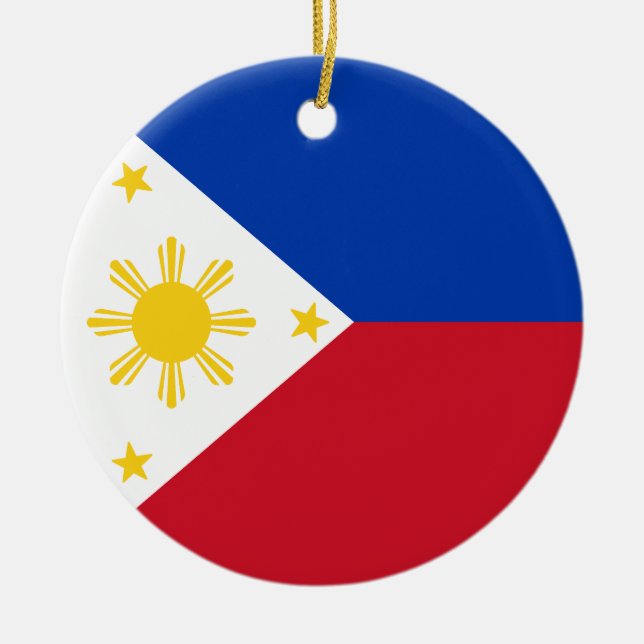 Flag of the Philippines Ceramic Tree Decoration (Front)