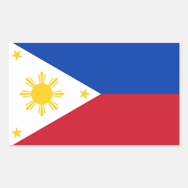 Flag of the Philippines Rectangular Sticker (Front)