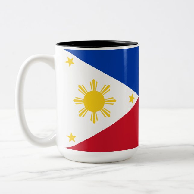 Flag of the Philippines Two-Tone Coffee Mug (Left)