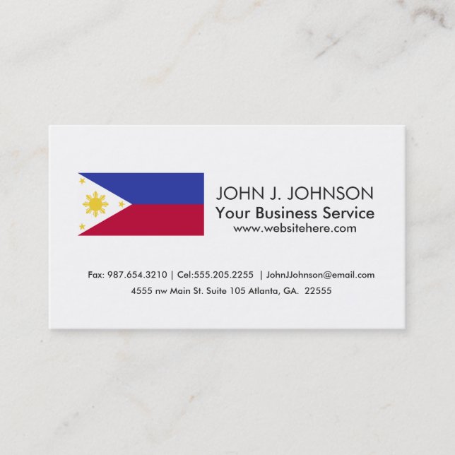 Flag of the Phillipines Business Card (Front)