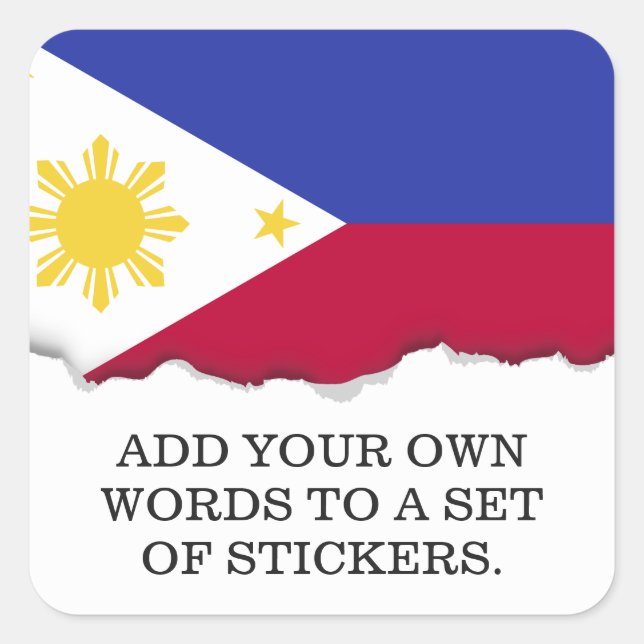 Flag of the Phillipines Square Sticker (Front)