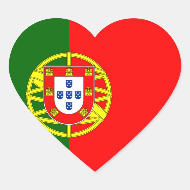 Flag of the Portugal Heart Sticker (Front)
