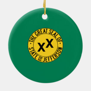 Flag of the Proposed U.S. State of Jefferson Ceramic Tree Decoration