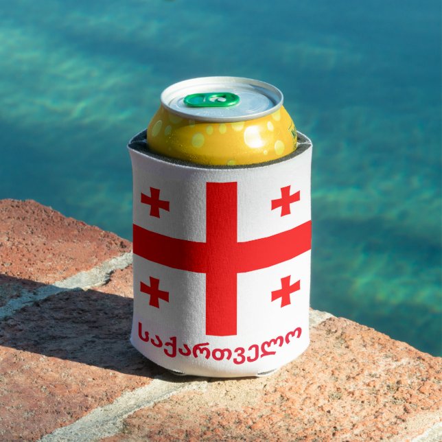 Flag of the Republic of Georgia Can Cooler (In Situ Pool)