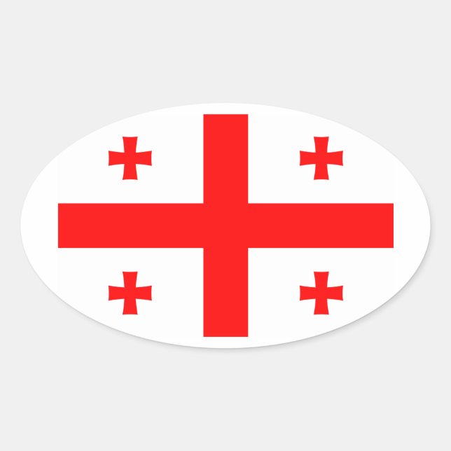 Flag of the Republic of Georgia Oval Sticker (Front)