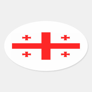Flag of the Republic of Georgia Oval Sticker