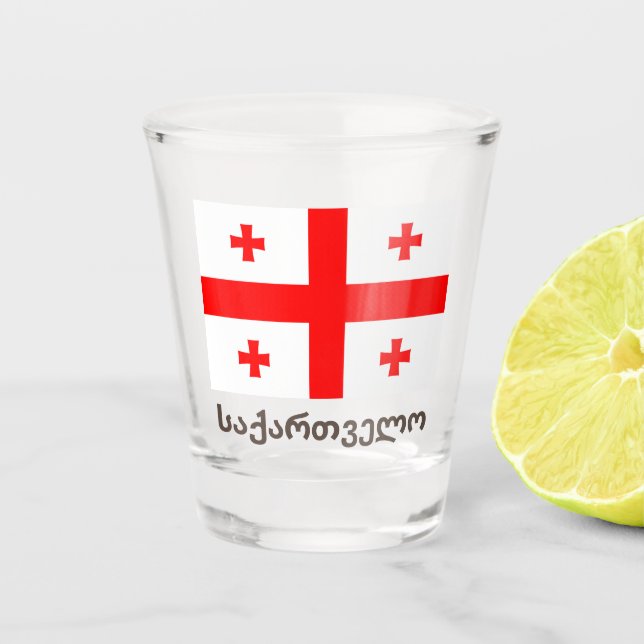 Flag of the Republic of Georgia Shot Glass (Front)