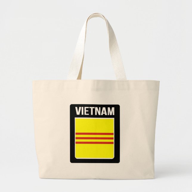 Flag of the Republic of Vietnam  Cờ vàng ba sọc đỏ Large Tote Bag (Front)