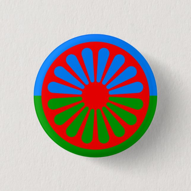 Flag of the Romani people 3 Cm Round Badge (Front)