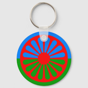 Flag of the Romani people Key Ring