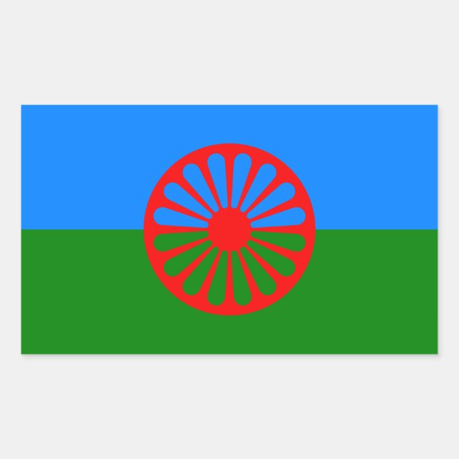 Flag of the Romani People - Romani Flag  Rectangular Sticker (Front)