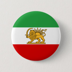 Flag of the Shah of Iran (1964-1980) شیر و خورشید 6 Cm Round Badge
