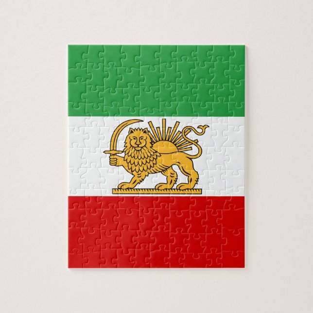 Flag of the Shah of Iran (1964-1980) شیر و خورشید Jigsaw Puzzle (Vertical)