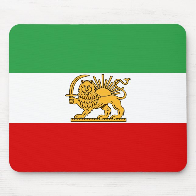 Flag of the Shah of Iran (1964-1980) شیر و خورشید Mouse Mat (Front)