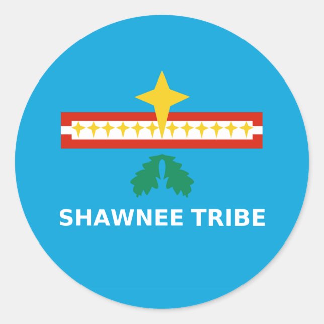 Flag of The Shawnee Tribe of Oklahoma Classic Round Sticker (Front)
