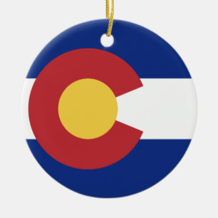 Flag of the State of Colorado Ceramic Tree Decoration