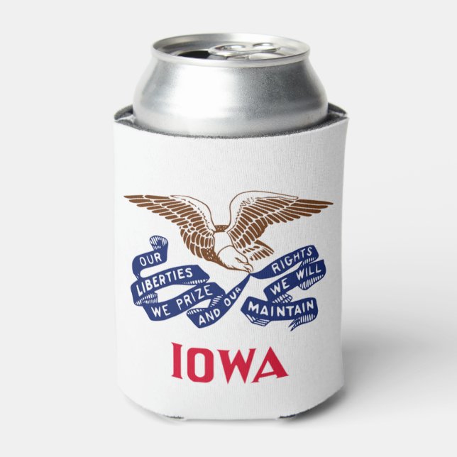 Flag of the state of Iowa Can Cooler (Can Front)