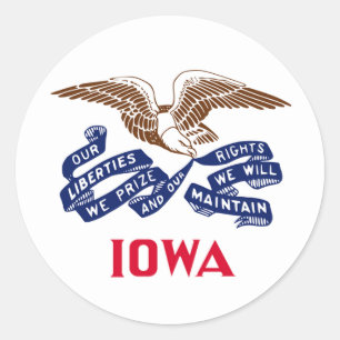 Flag of the state of Iowa Classic Round Sticker