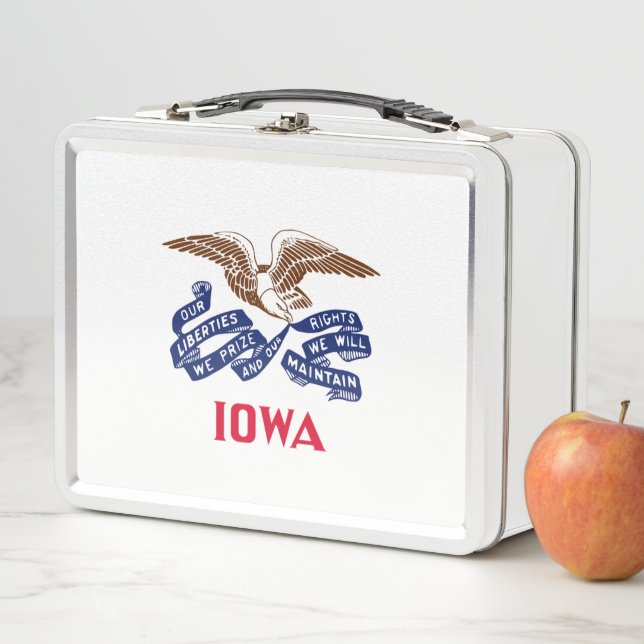 Flag of the state of Iowa Metal Lunch Box (In Situ)