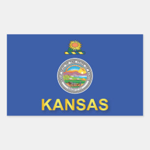 Flag of the State of Kansas Rectangular Sticker