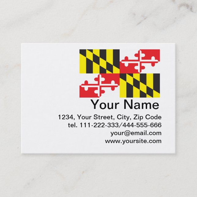 Flag of the state of Maryland Business Card (Front)